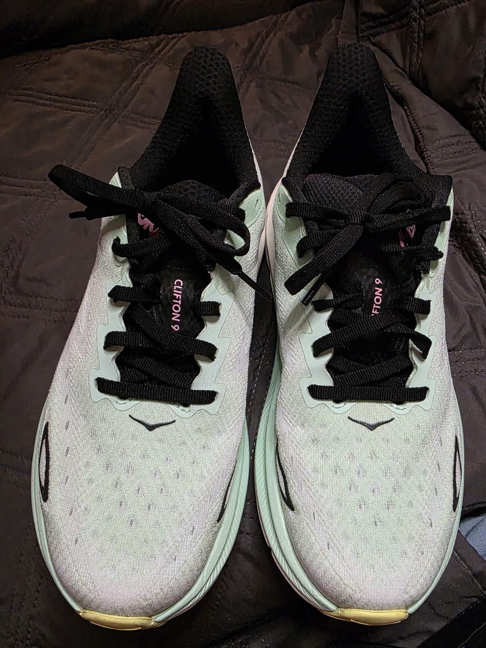 Hoka Clifton 9 Running Shoes Women's 9B Mint Green Pink Athletic Sneakers - Picture 4 of 11